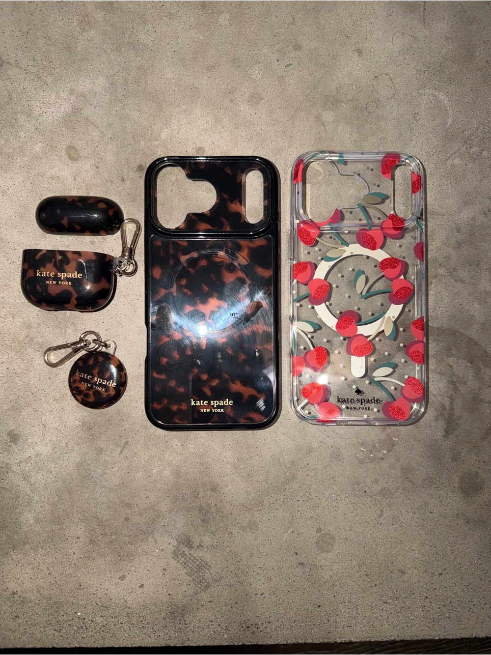 kate spade Tortoiseshell iPhone Case & Accessories Set - Brown/Black + cherry ca